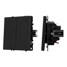 Изображение Выключатель 2-клавишный Arlight NOBE, черный оникс soft-touch 054252(1)