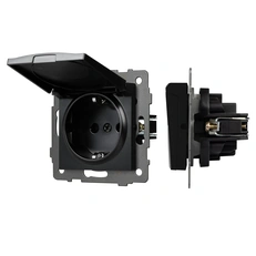 Изображение Розетка влагозащищенная Arlight APO, черный 049835
