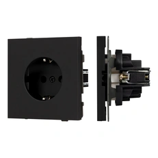 Изображение Розетка с заземлением Arlight TENDO, черный soft-touch 054638